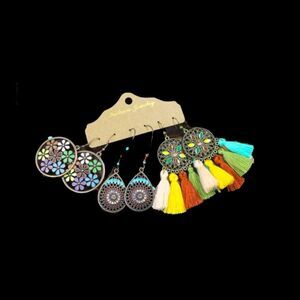 🆕 Set of 3 Boho Dangling Earrings